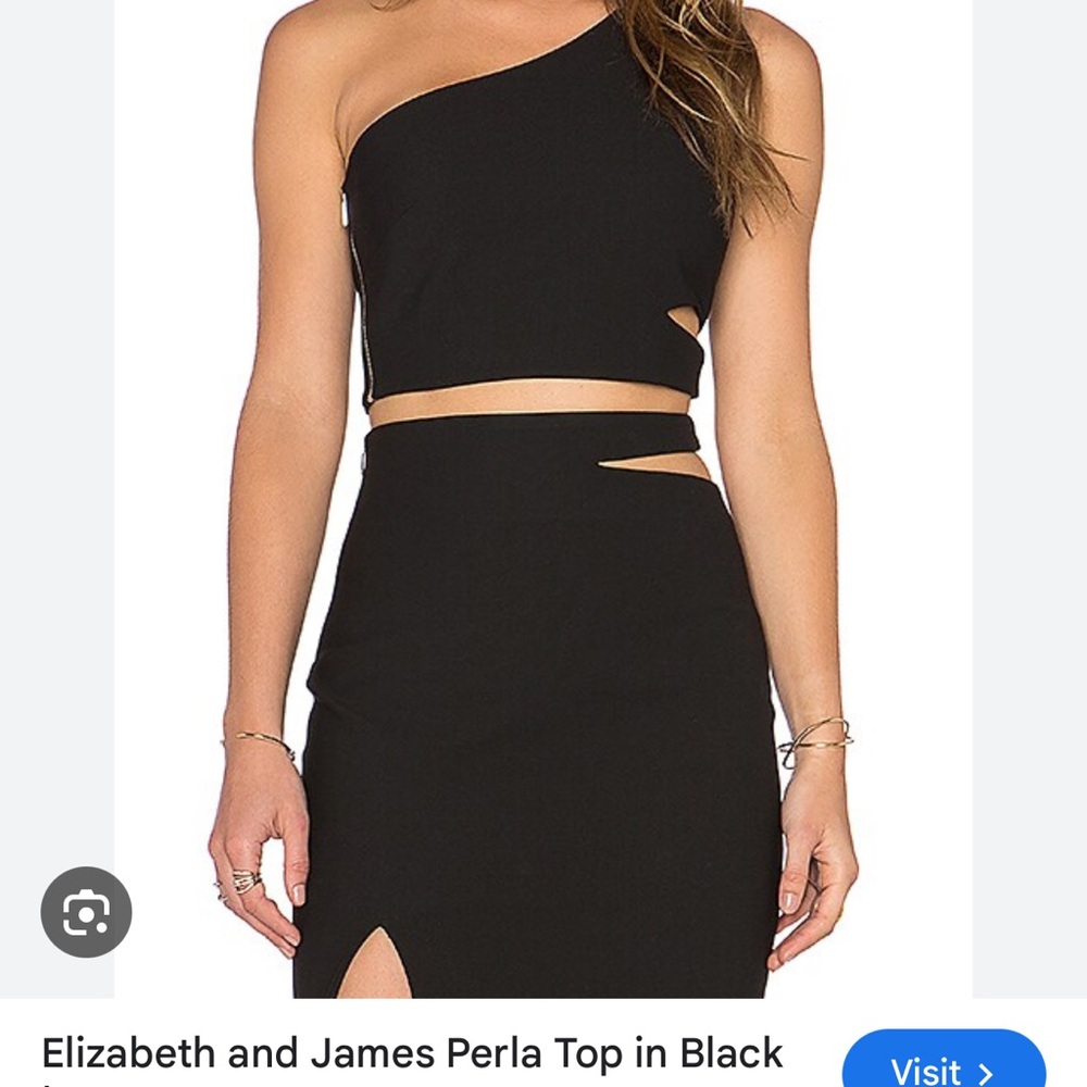 Revolve Elizabeth and James Black Perla Top & Skirt 2 Pc Set Size XS/0